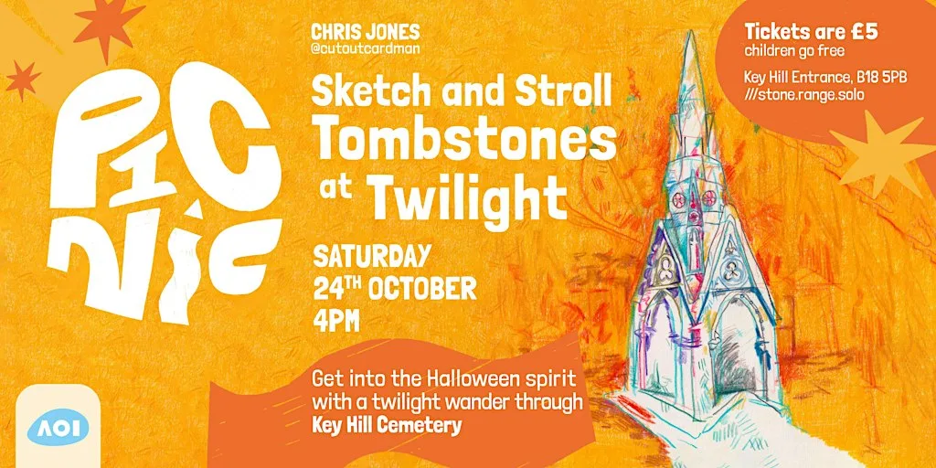 Sketch & Stroll - Tombstones at Twilight / Birmingham illustrator meet-up
