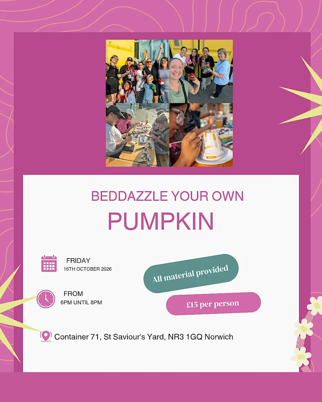 Beddazzle your own pumpkin at St Saviour's Yard