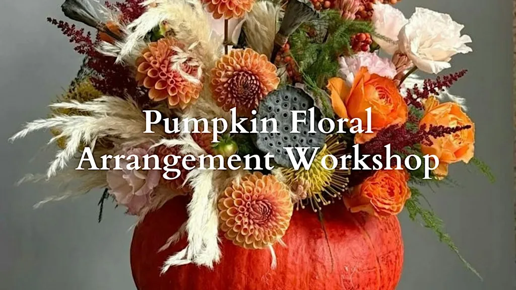 Autumn Pumpkin Floral Arrangement Workshop Manchester at Floriental Studio