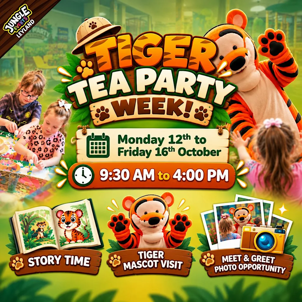 Tiger Tea Party Week at Jungle World Leyland - Play Park