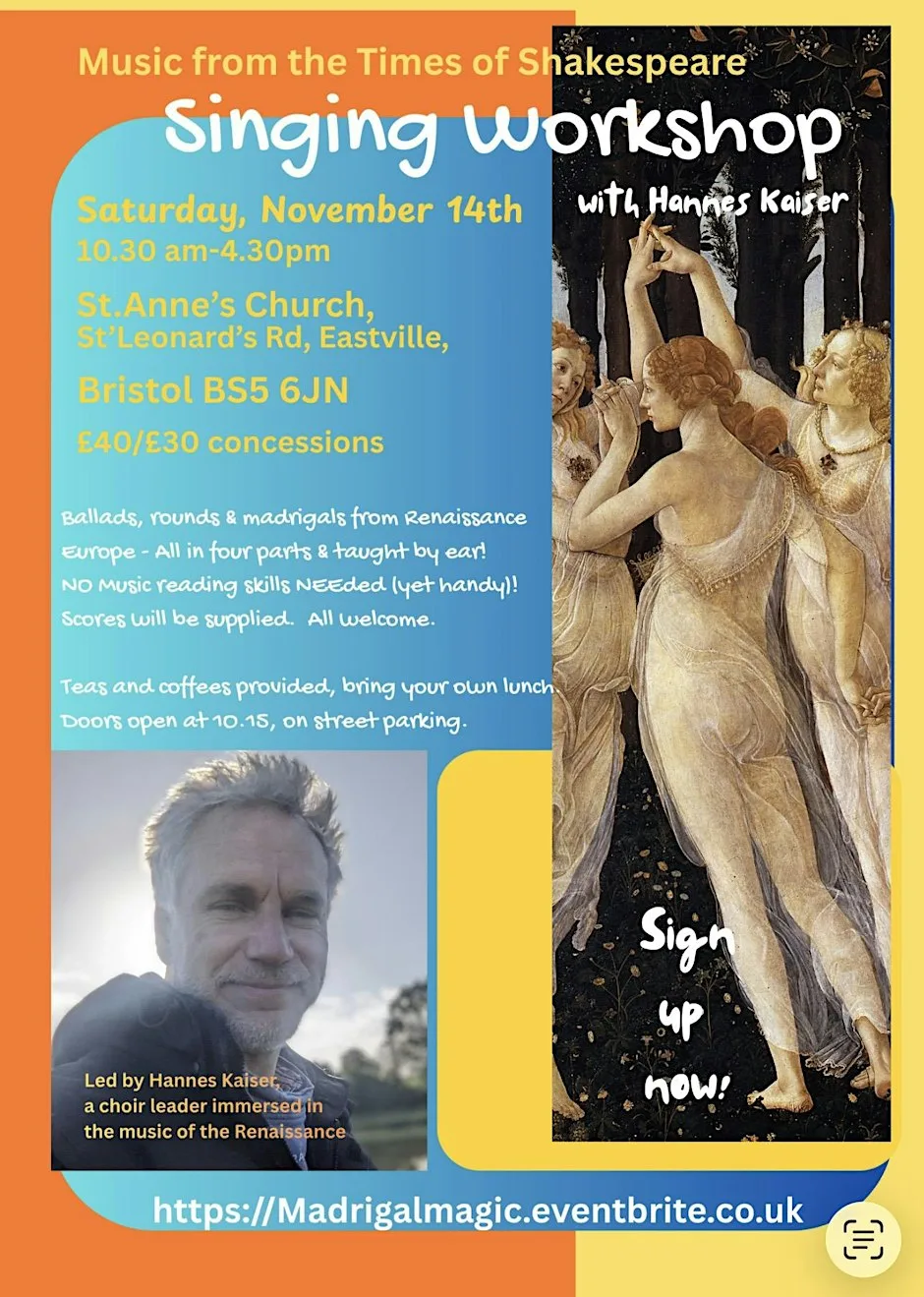Madrigal magic singing workshop at St Anne's Church