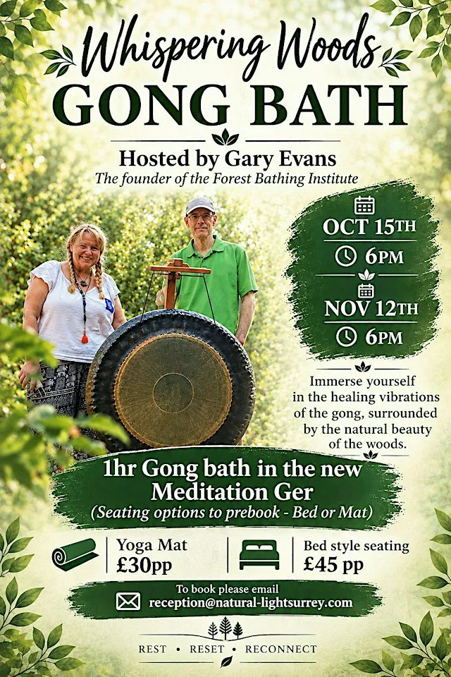 GONG BATH AT WHISPERING WOODS SPA at De Vere Horsley Estate