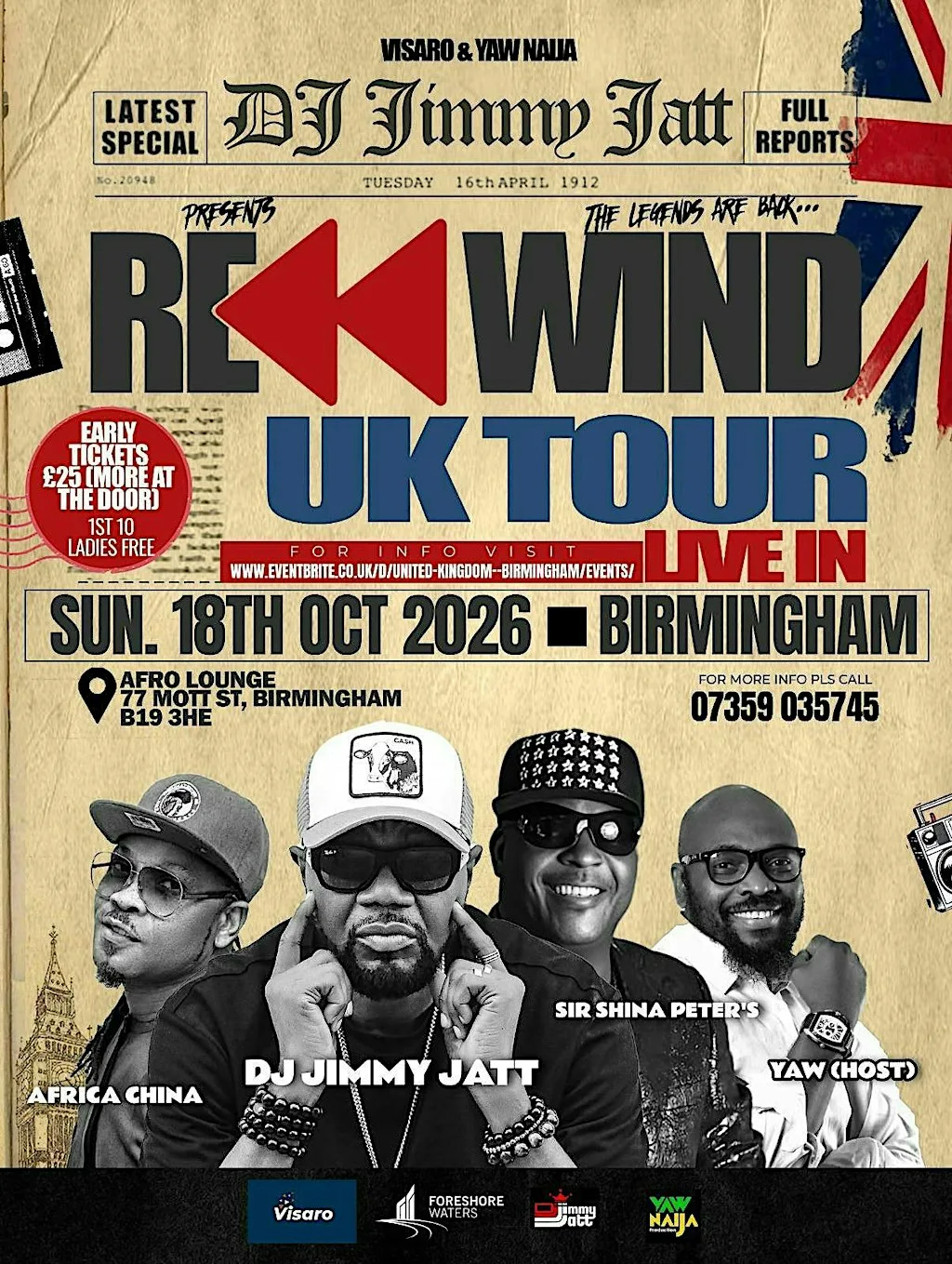 REWIND UK TOUR PARTY BIRMINGHAM