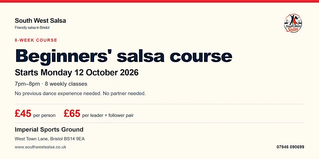8-Week Beginners' Salsa Course in Bristol — Starts 12 October at Imperial Sports Ground