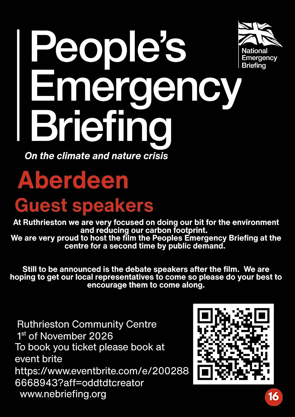 National Emergency Briefing at Ruthrieston Community Centre
