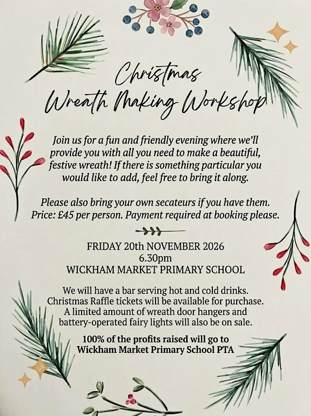 Christmas Wreath Making Workshop at Wickham Market Primary School