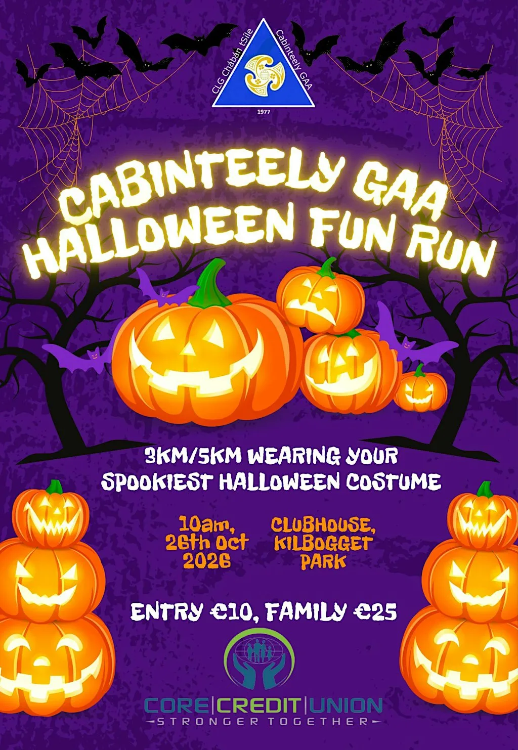 Cabinteely GAA Halloween 5km/3km Fun Run at Cabinteely GAA Club