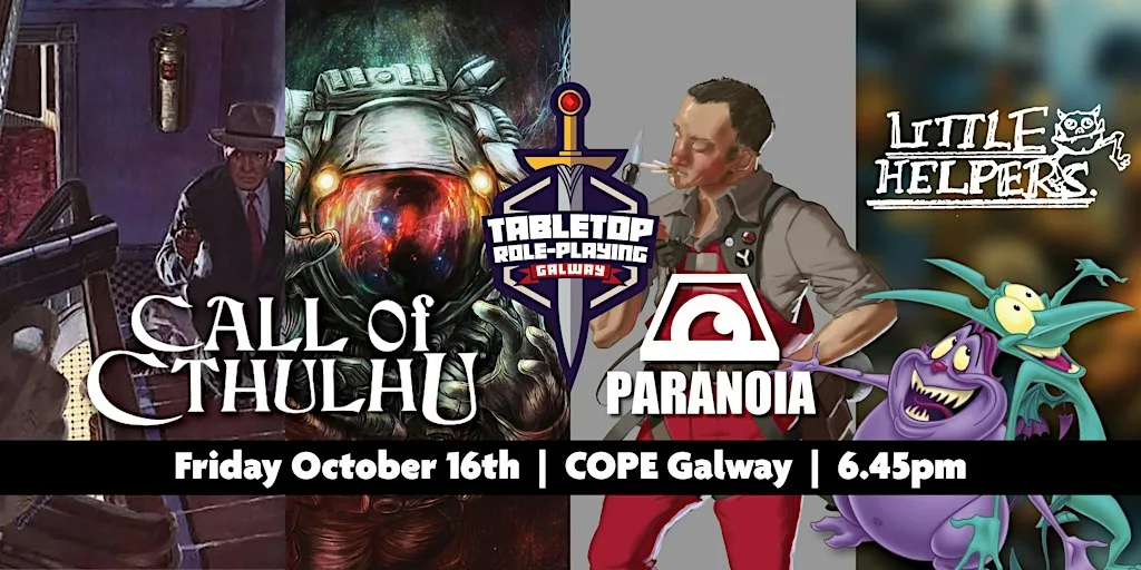 TTRPGs at COPE Galway 16th October at COPE Galway Charity shop