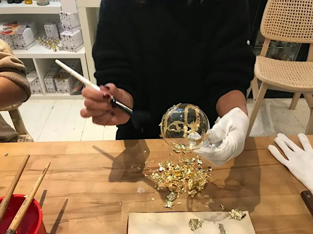Gilding Festive Baubles Morning at Newman's Decorative Living