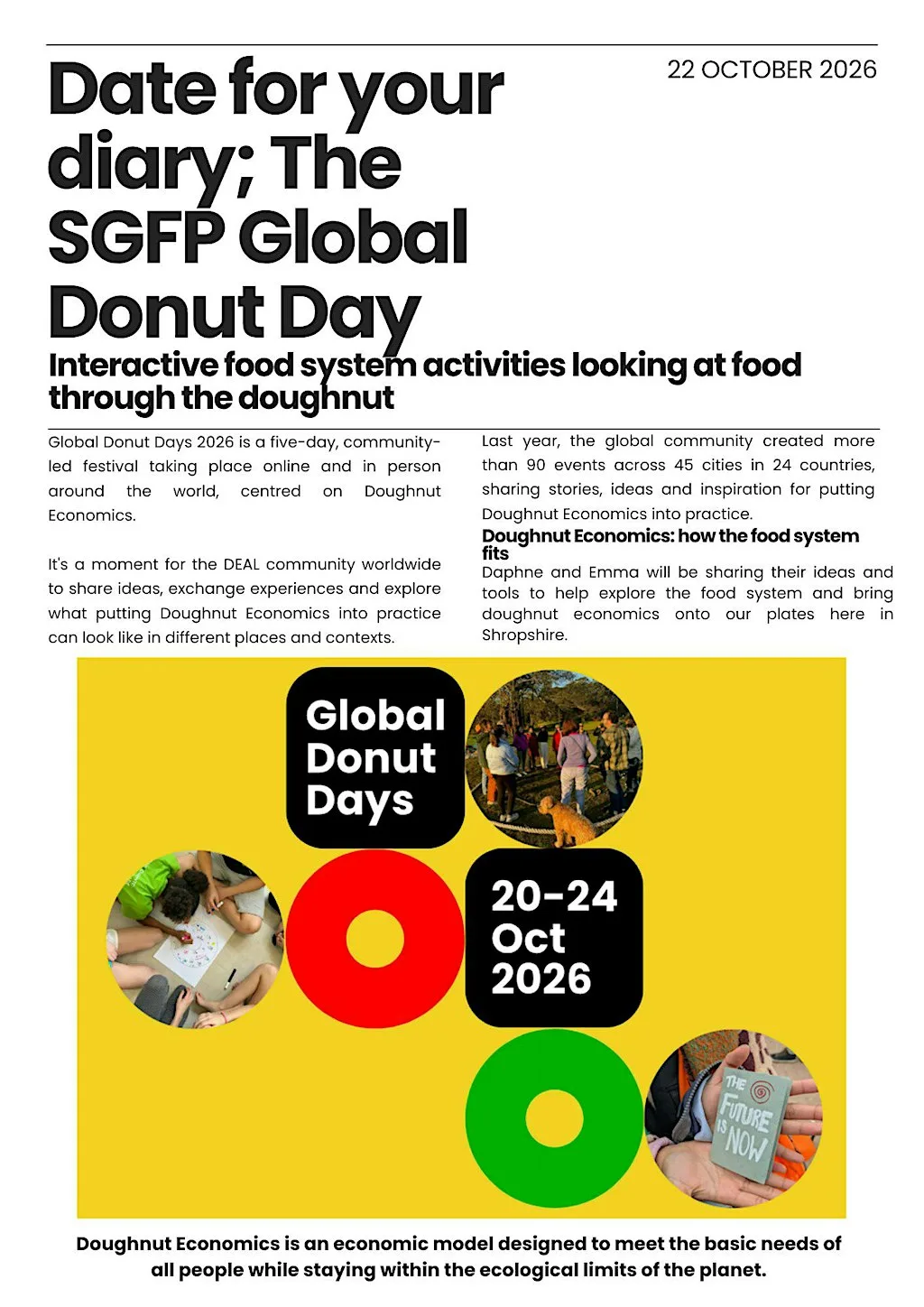 Interactive Food System Workshop - Looking at food through the doughnut.
