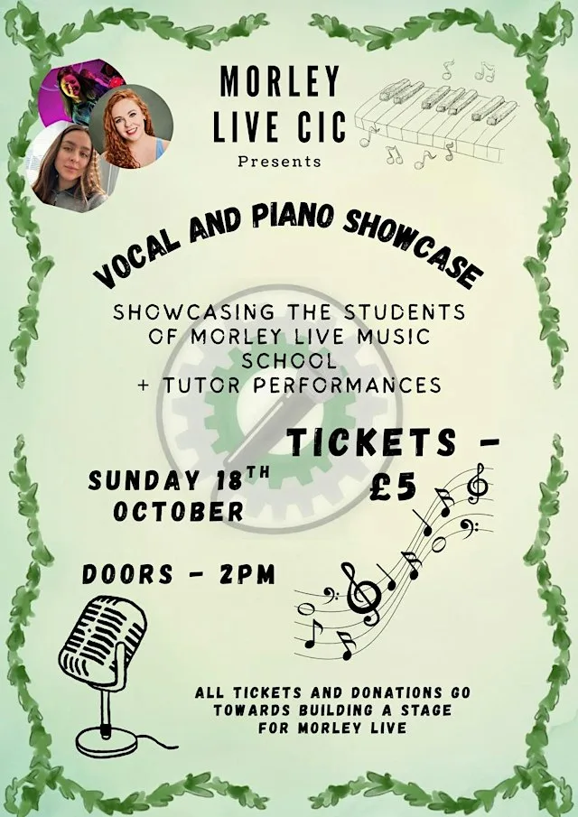 Vocal & Piano Showcase at Morley Live CIC