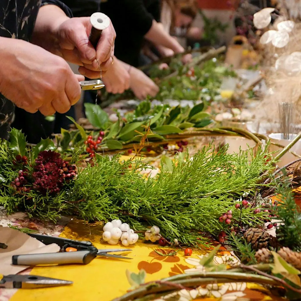 Christmas Vine Wreath Workshop at Crook Hall Gardens, Durham