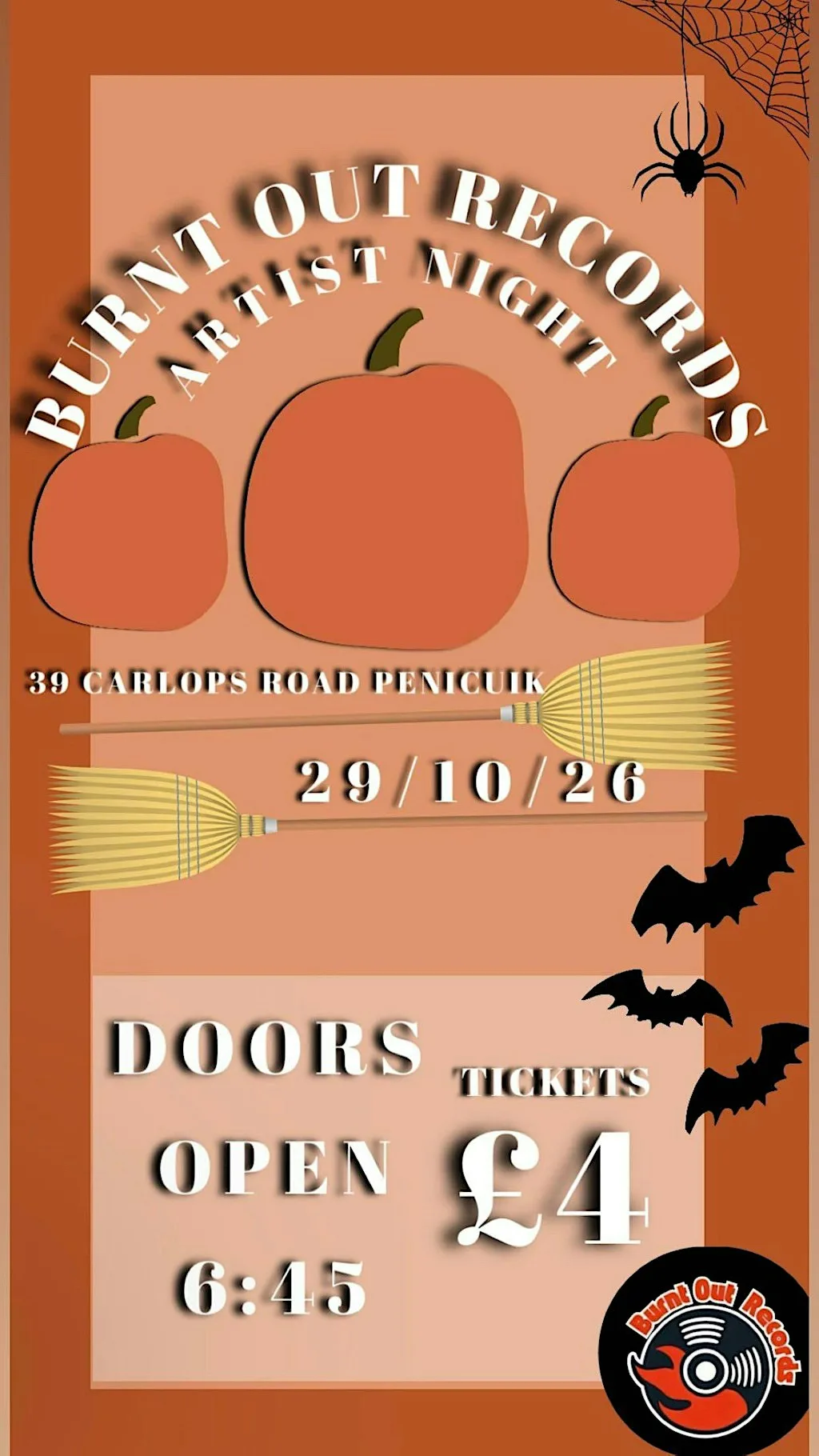 Burntout Records Halloween Artist Night at Penicuik High School
