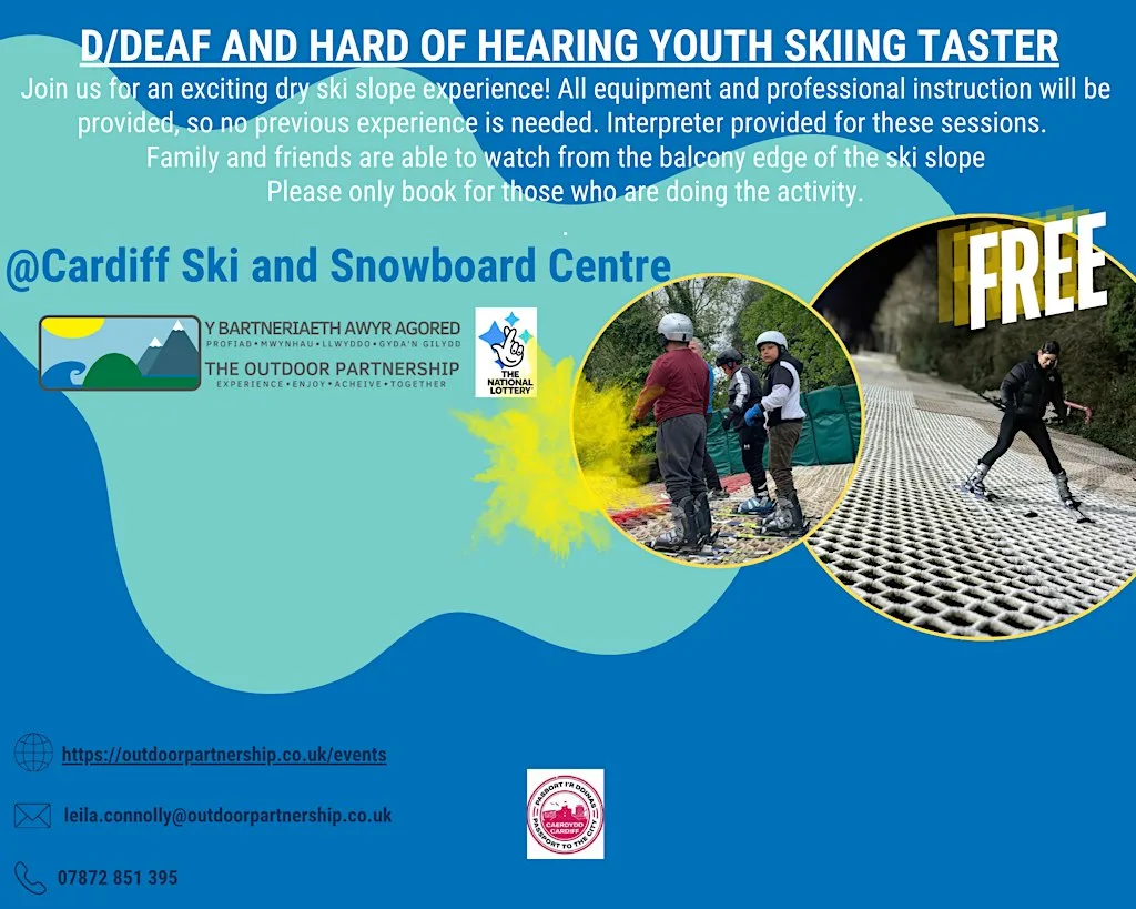 D/Deaf and Hard of Hearing Youth Dry Ski Slope Skiing-Cardiff at Central South Wales