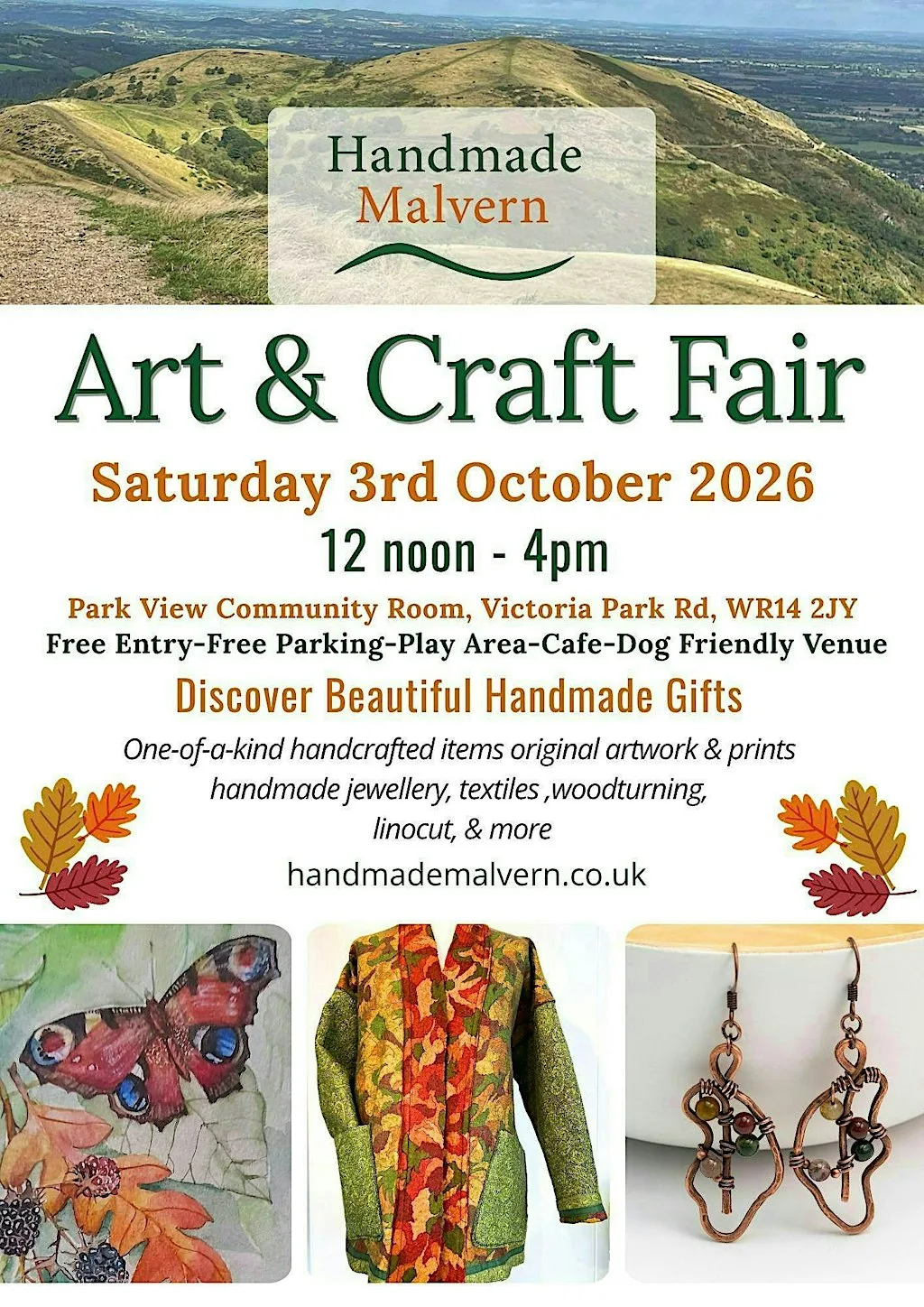 Handmade Malvern Art And Craft Fair at Park View Community Room, Victoria Park