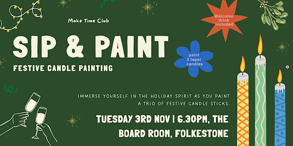 Sip & Paint: Festive Candles at The Board Room, Folkestone at The Board Room, Folkestone Harbour Arm