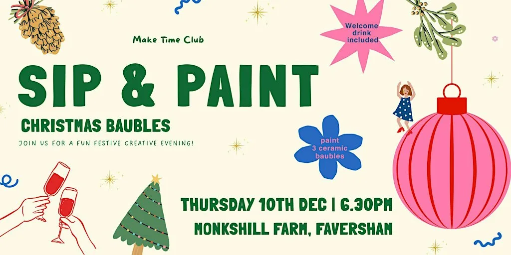 Sip & Paint: Christmas Baubles at Monkshill Farm, Faversham at Monkshill Farm