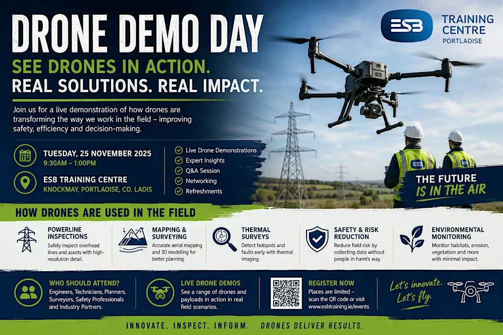 ESB Drone Technology Demonstration Day at ESB Networks Training Centre