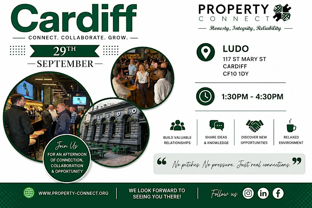 Property Connect Cardiff's Premier property networking event at Ludo Sports Bar & Live Lounge Cardiff
