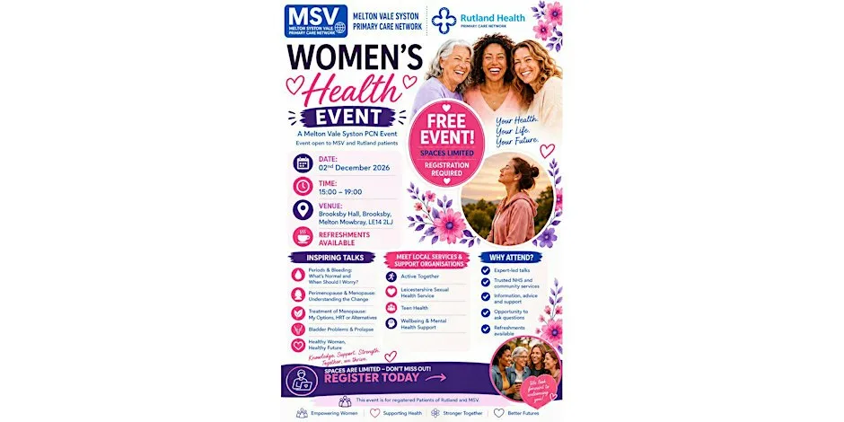 Womens Health Event Melton Vale Syston