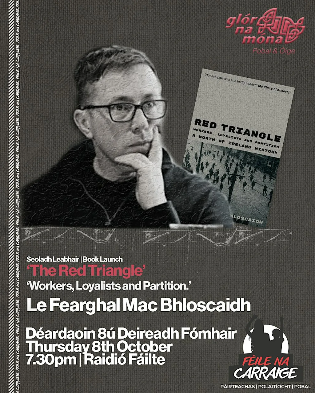 Book Launch of ‘Red Triangle’ by Dr Fearghal Mac Bhloscaidh at Raidió Fáilte 107.1fm