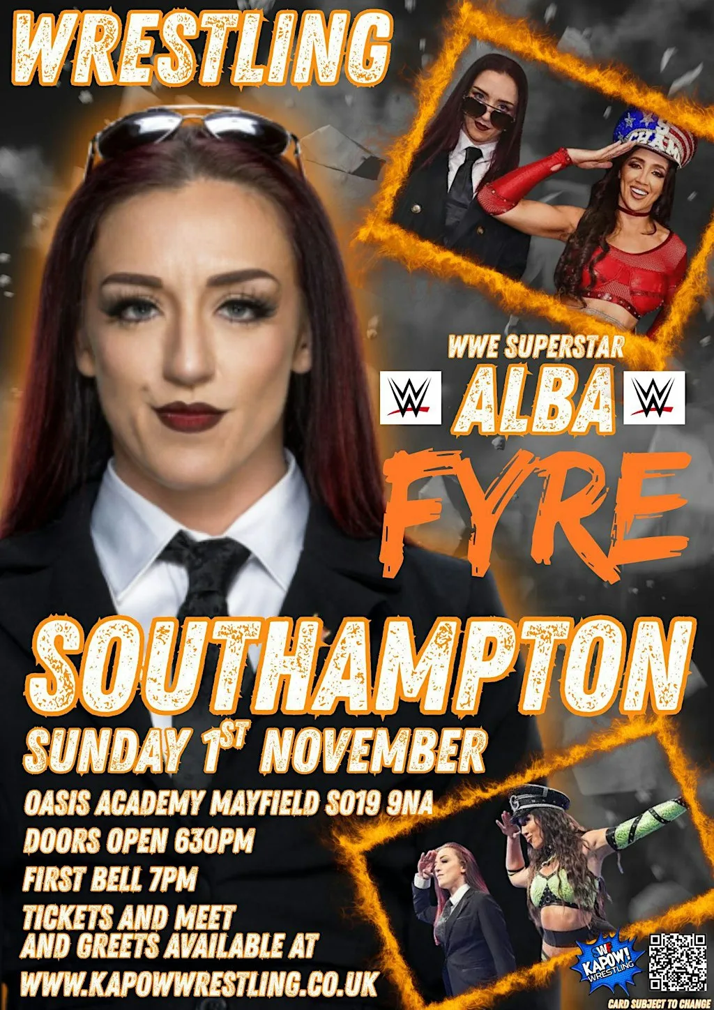 WWE STAR ALBA FYRE LIVE IN SOUTHAMPTON