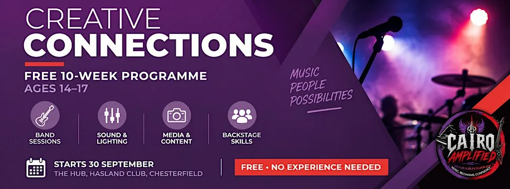 Creative Connections – FREE Music & Live Events Programme | Ages 14–17 at The Hub @ The Club / Hasland Club
