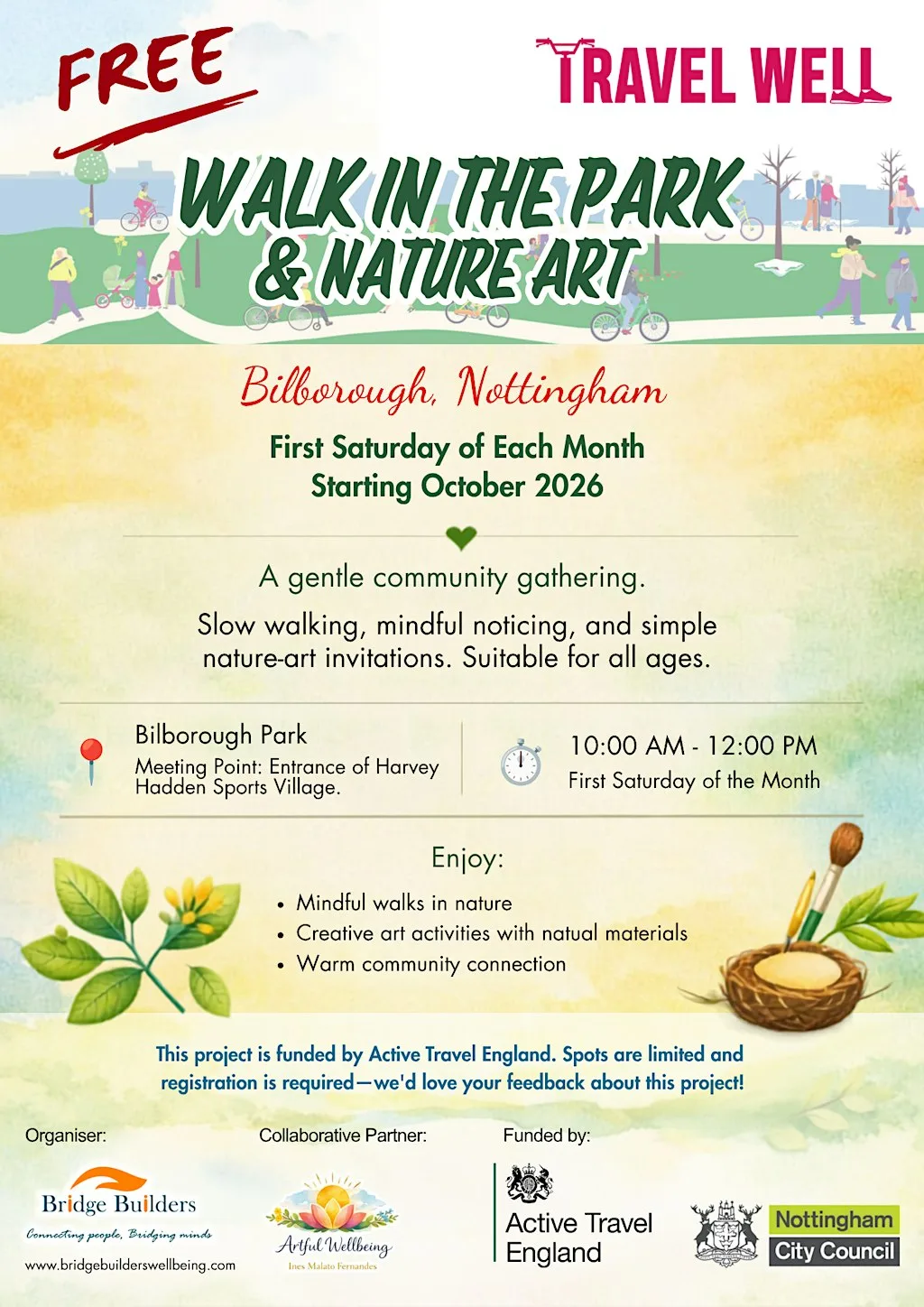 Walk in the Park & Nature Art – Free Monthly Sessions for Nottingham Parent
