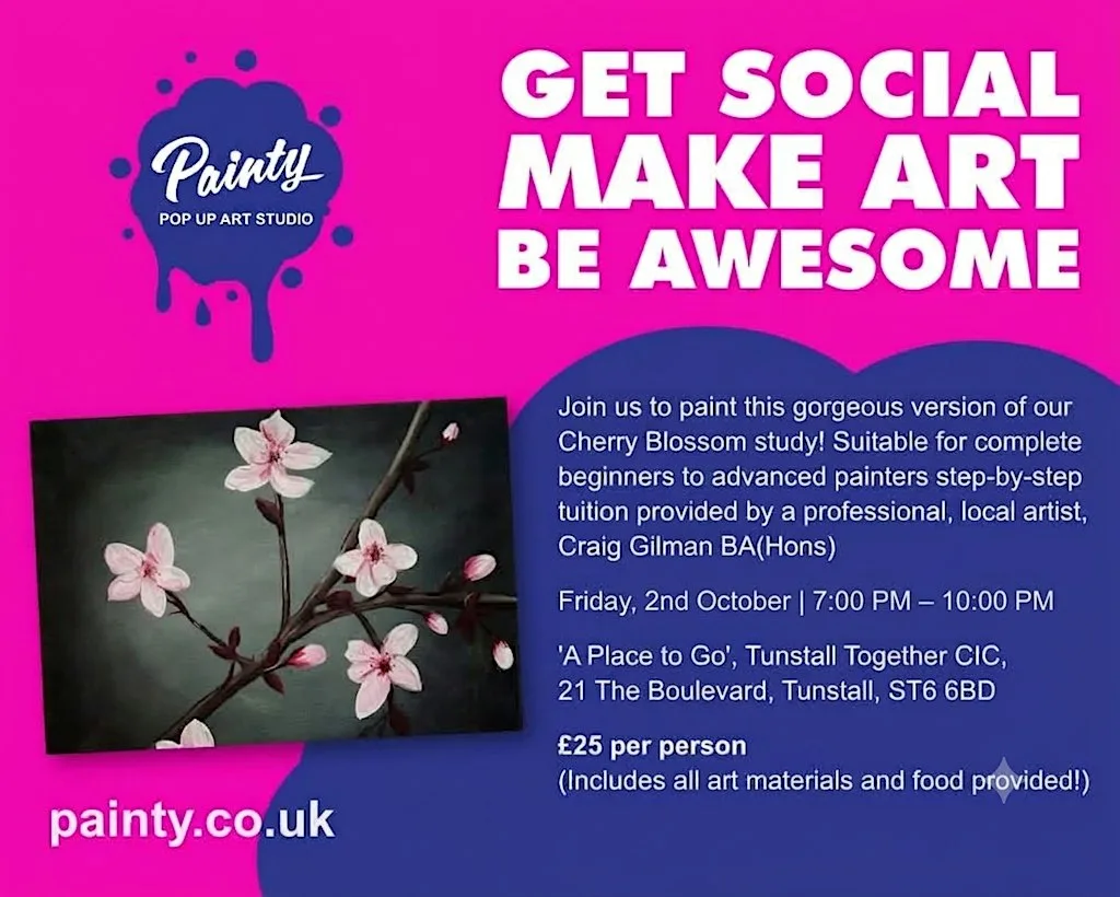 £25 Cherry Blossom Painting - Food included. at 21 The Blvd