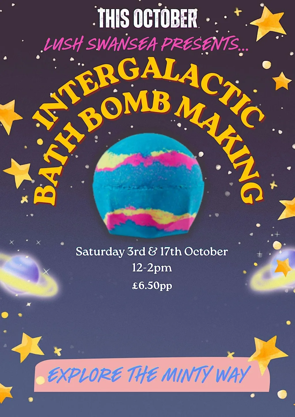 LUSH Swansea: Intergalactic Bath Bomb Making Workshop at Lush Cosmetics Swansea