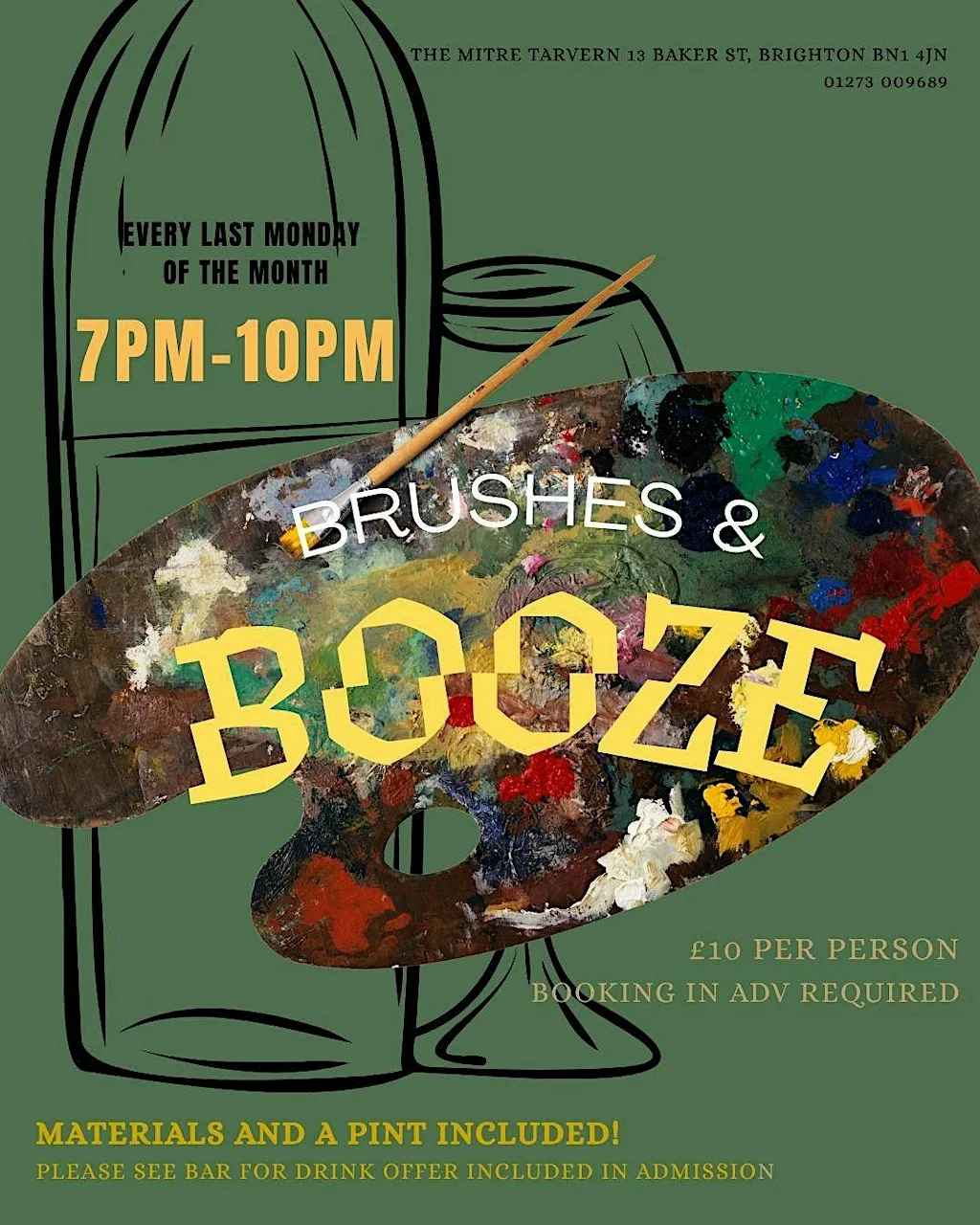 Brushes & Booze at The Mitre Tavern