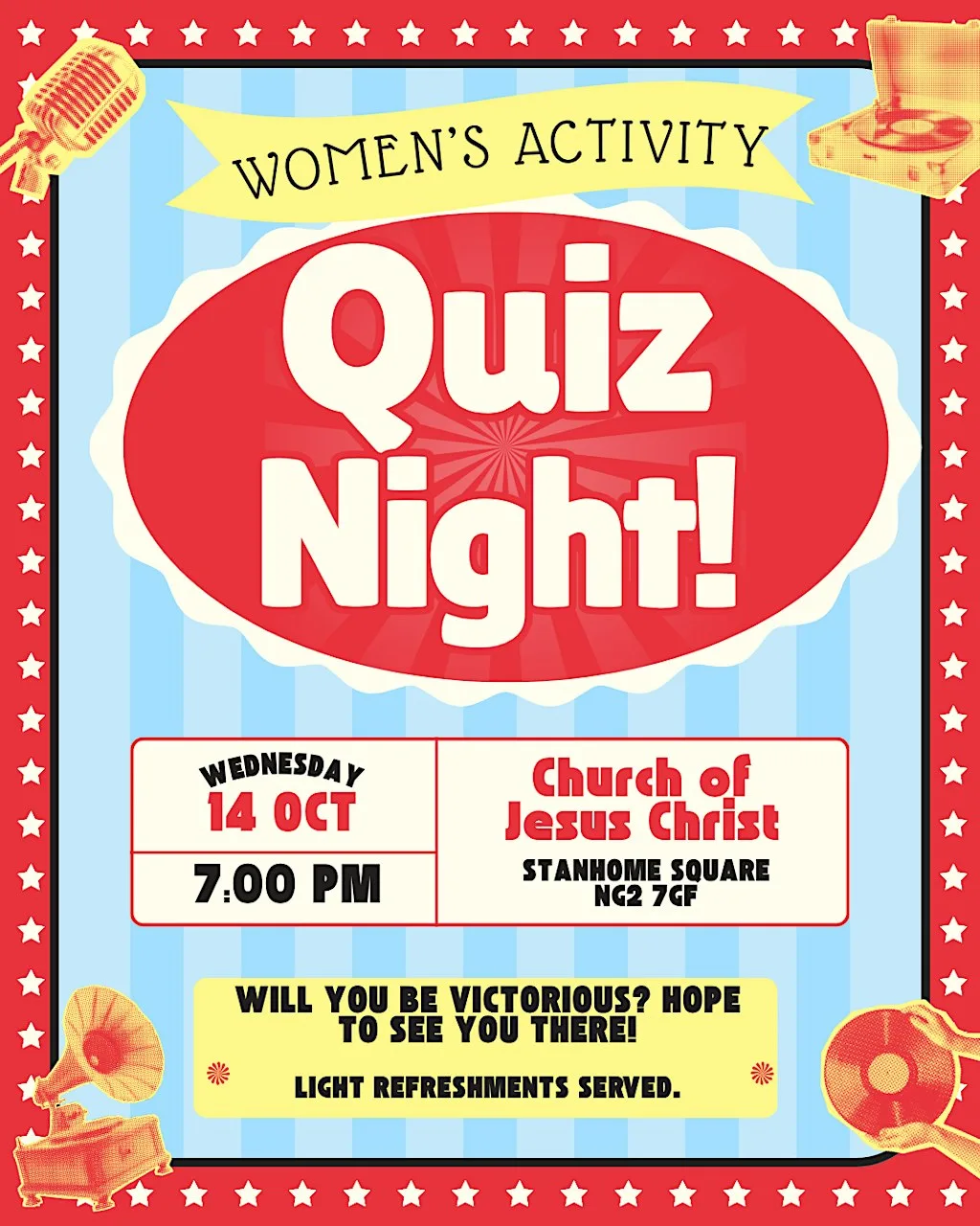 Quiz Night - Women's Community Activity at The Church of Jesus Christ of Latter-day Saints