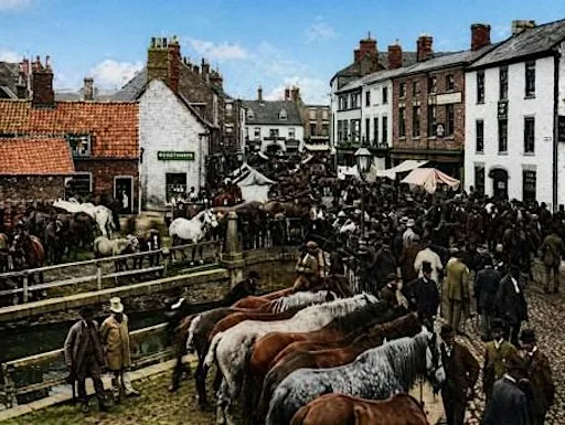 The Horncastle Horse Fair and Livestock Market by Robert Bell at Lincoln Central Library