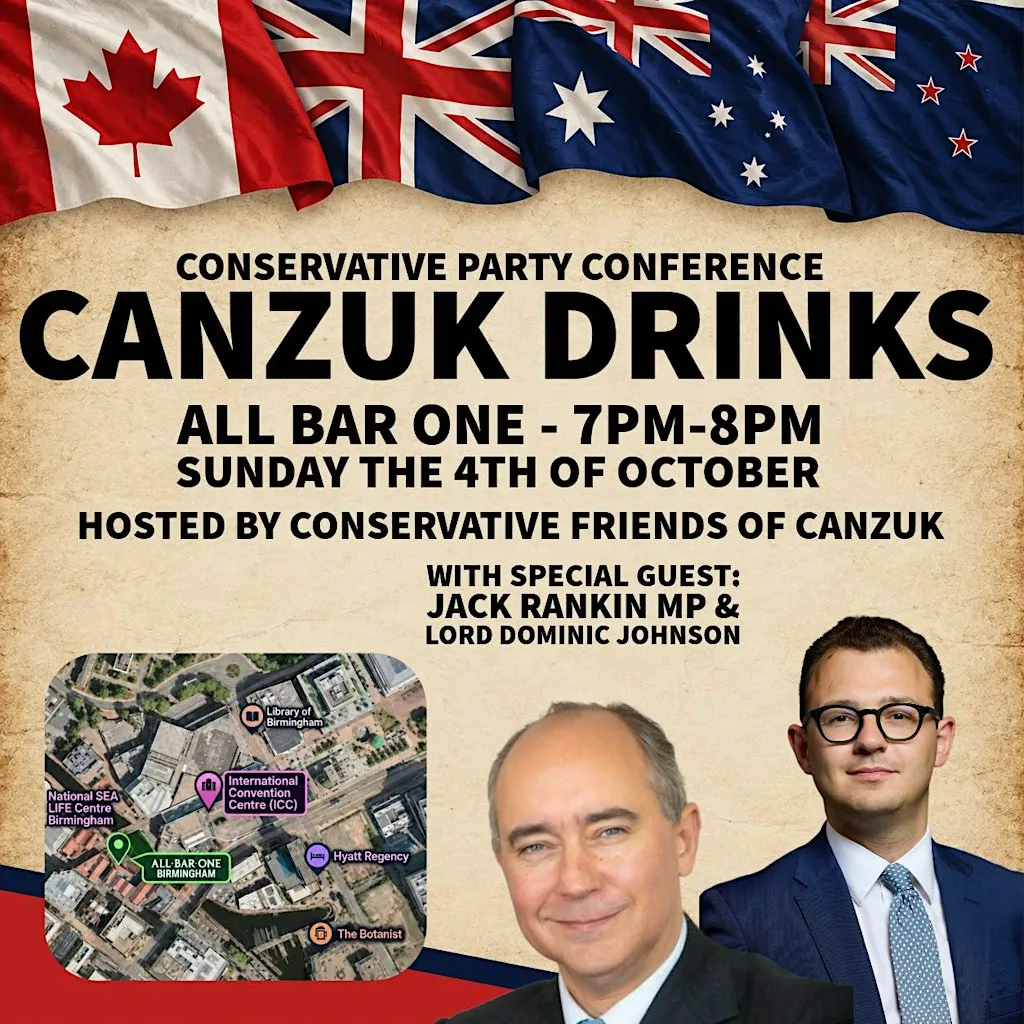CANZUK Conservative Conference drinks at All Bar One Brindleyplace