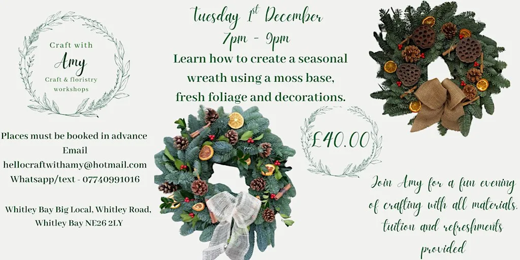 Christmas wreath workshop - Craft with Amy