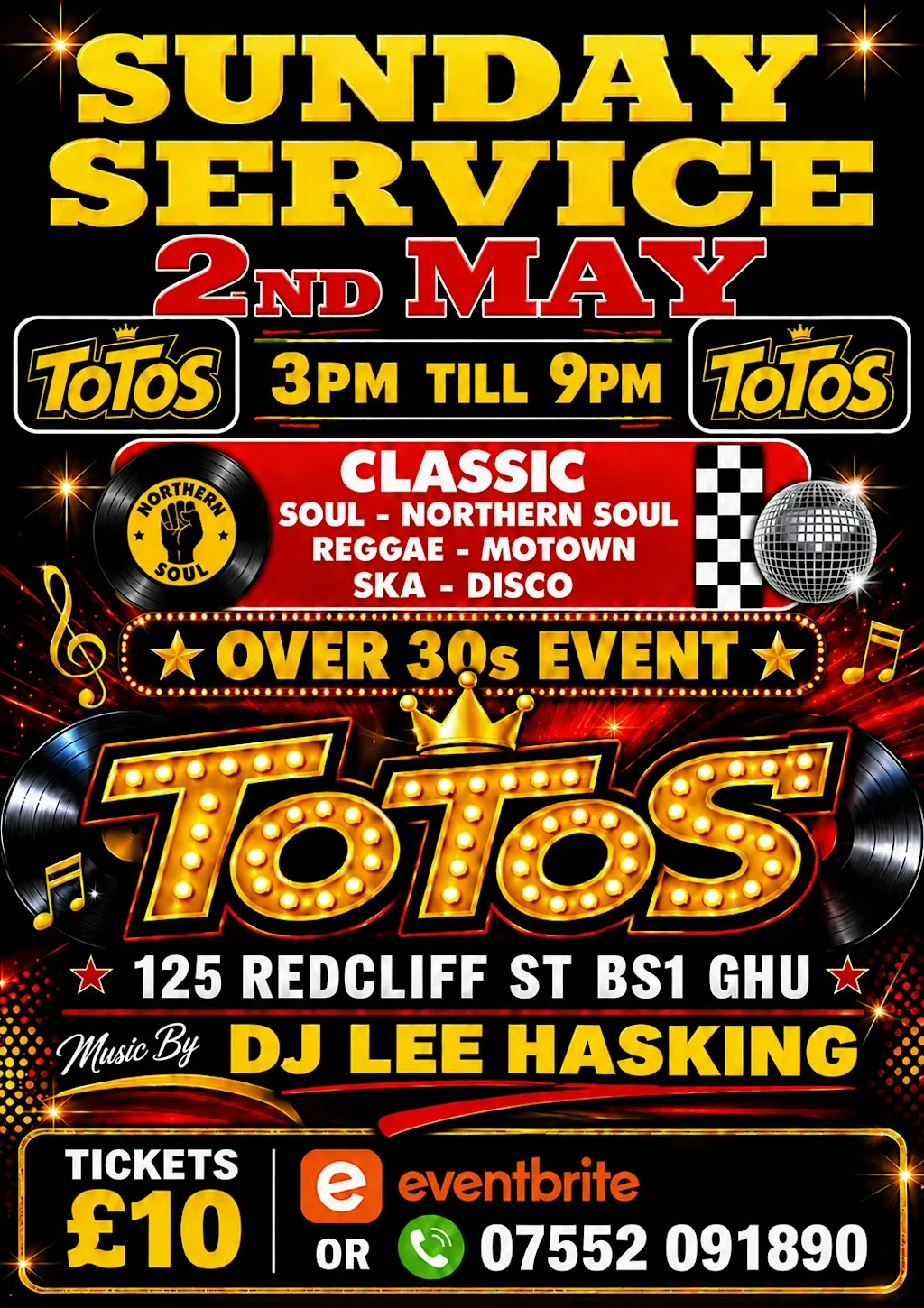 Totos Sunday 2nd may Dj Lee Hasking at Totos