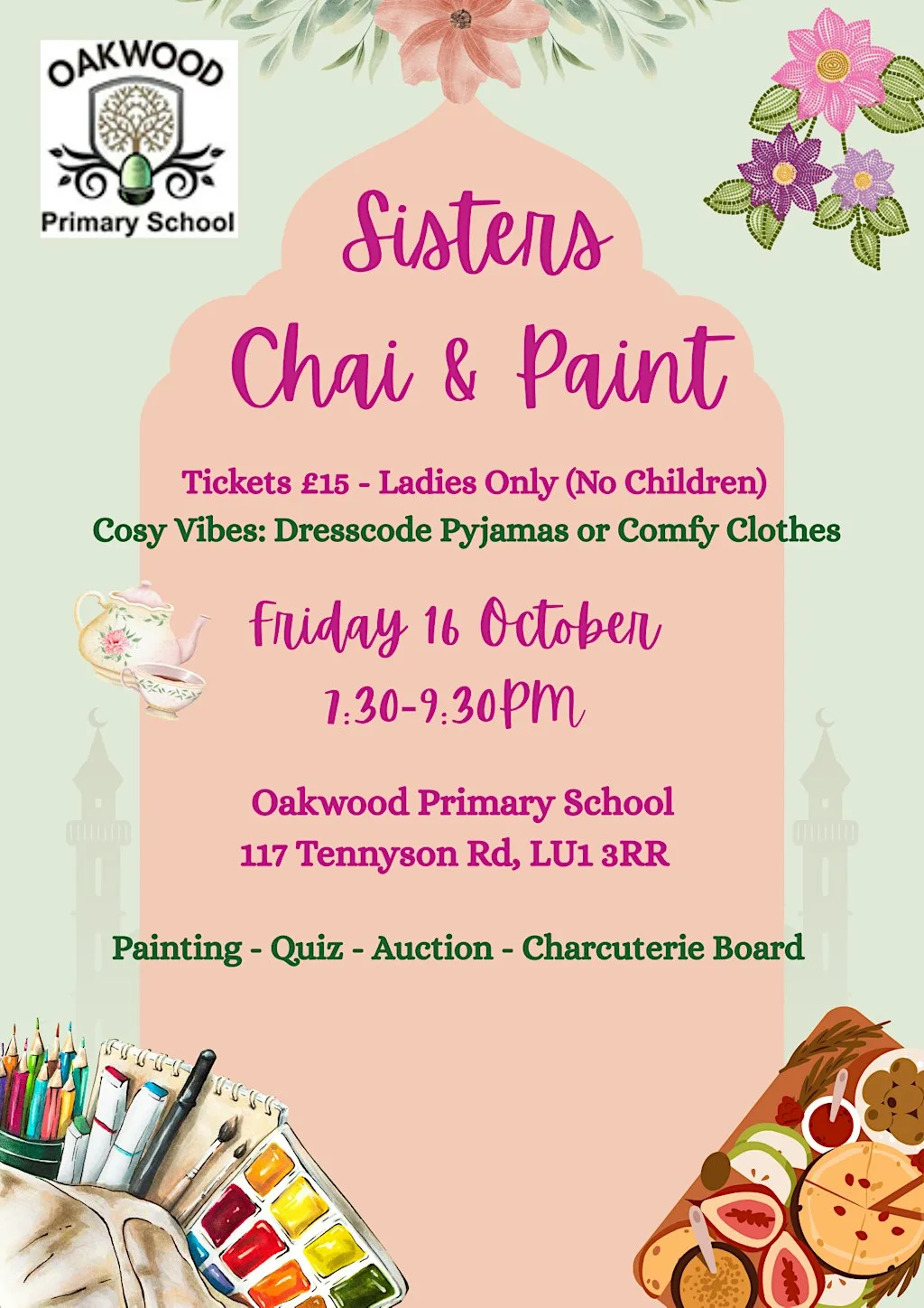 Sisters Chai & Paint at Oakwood Primary School