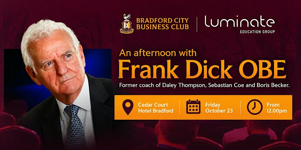Bradford City Business Club Autumn Event with Frank Dick OBE at Cedar Court Hotel Bradford
