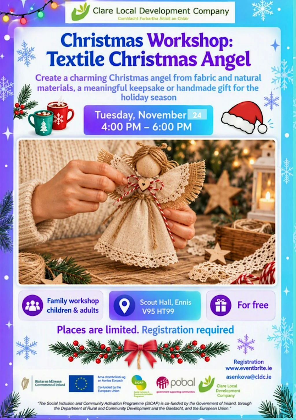 Christmas Workshop: Textile Christmas Angel at Scout Hall V95 HT99