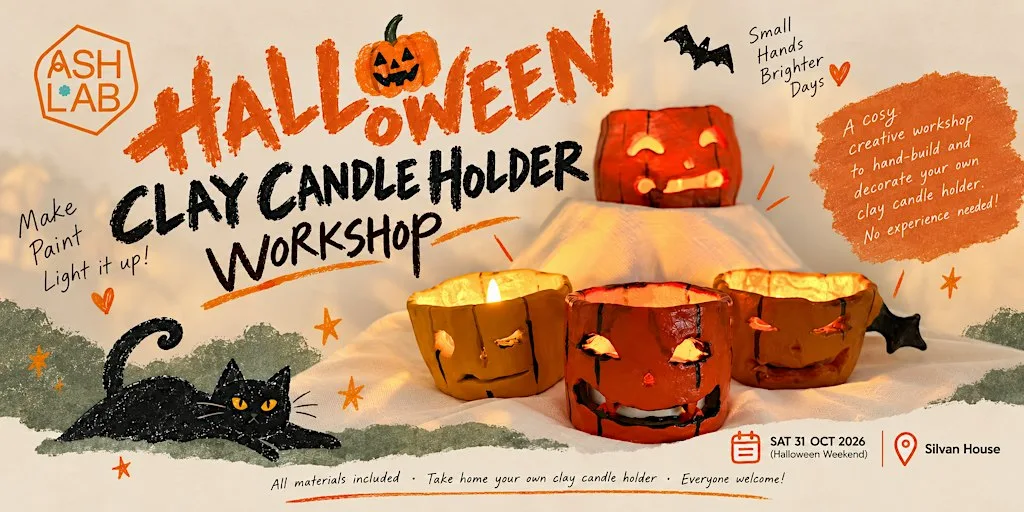 Halloween Clay Workshop for Kids in Edinburgh | Make Pumpkin Candle Holder at Silvan House