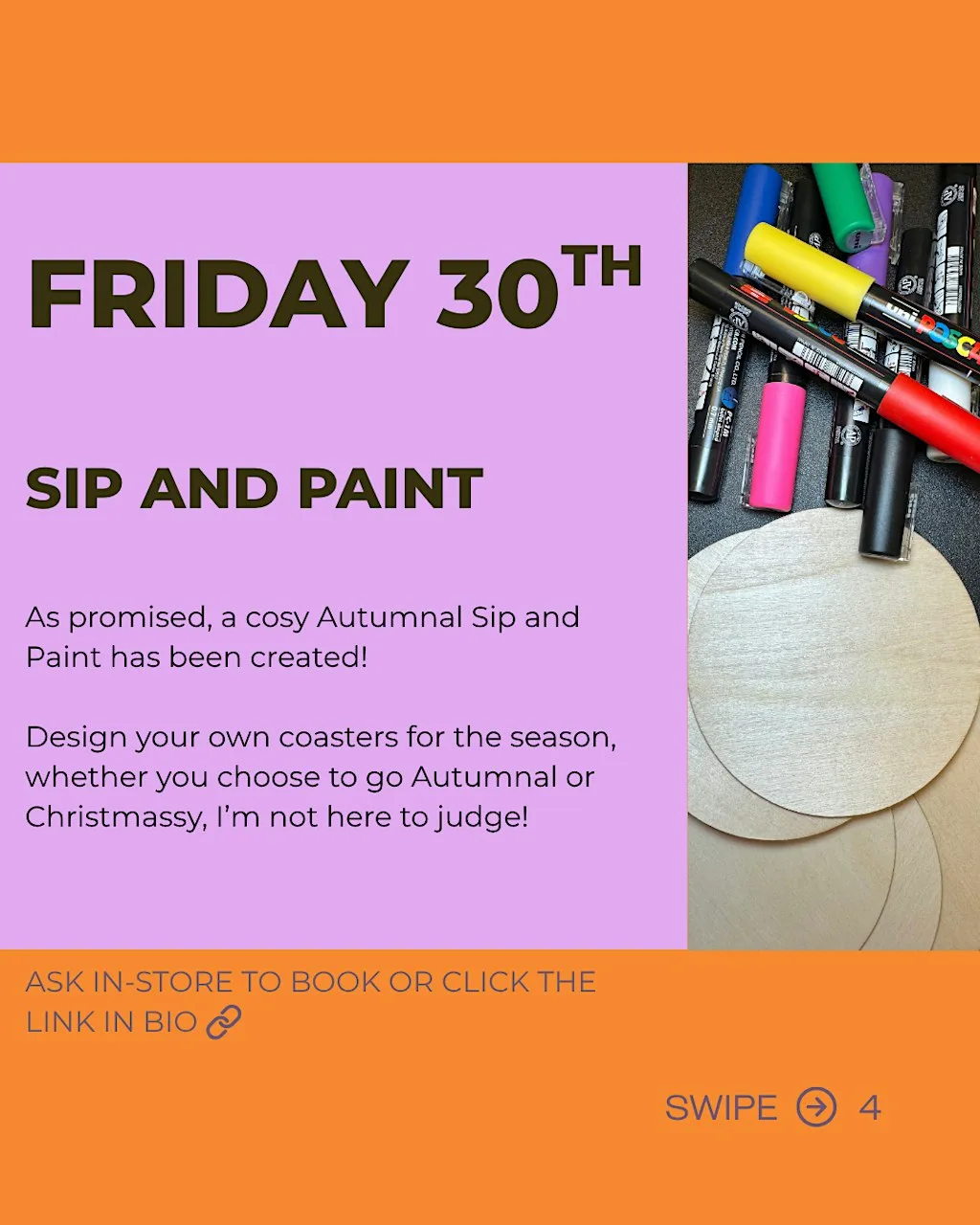 SIP & PAINT: Autumn Coaster Edition at Coffee D'Ash