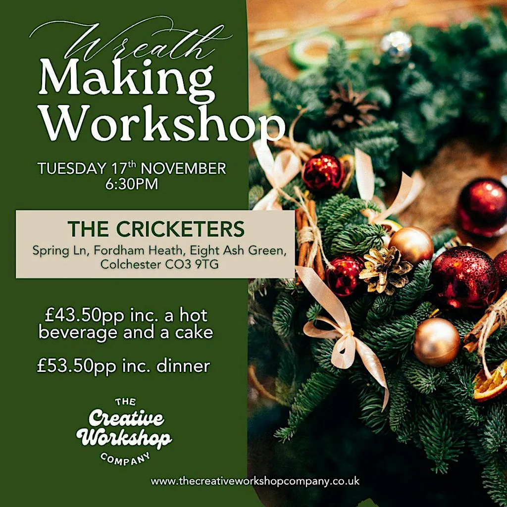 Christmas Wreath Workshop at The Cricketers