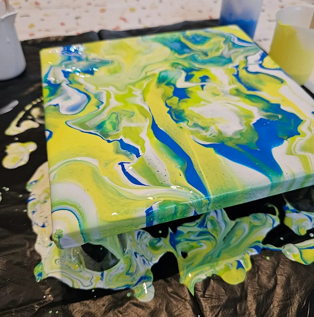 Acrylic Paint Pouring Canvas Workshop at Shop Small Studios