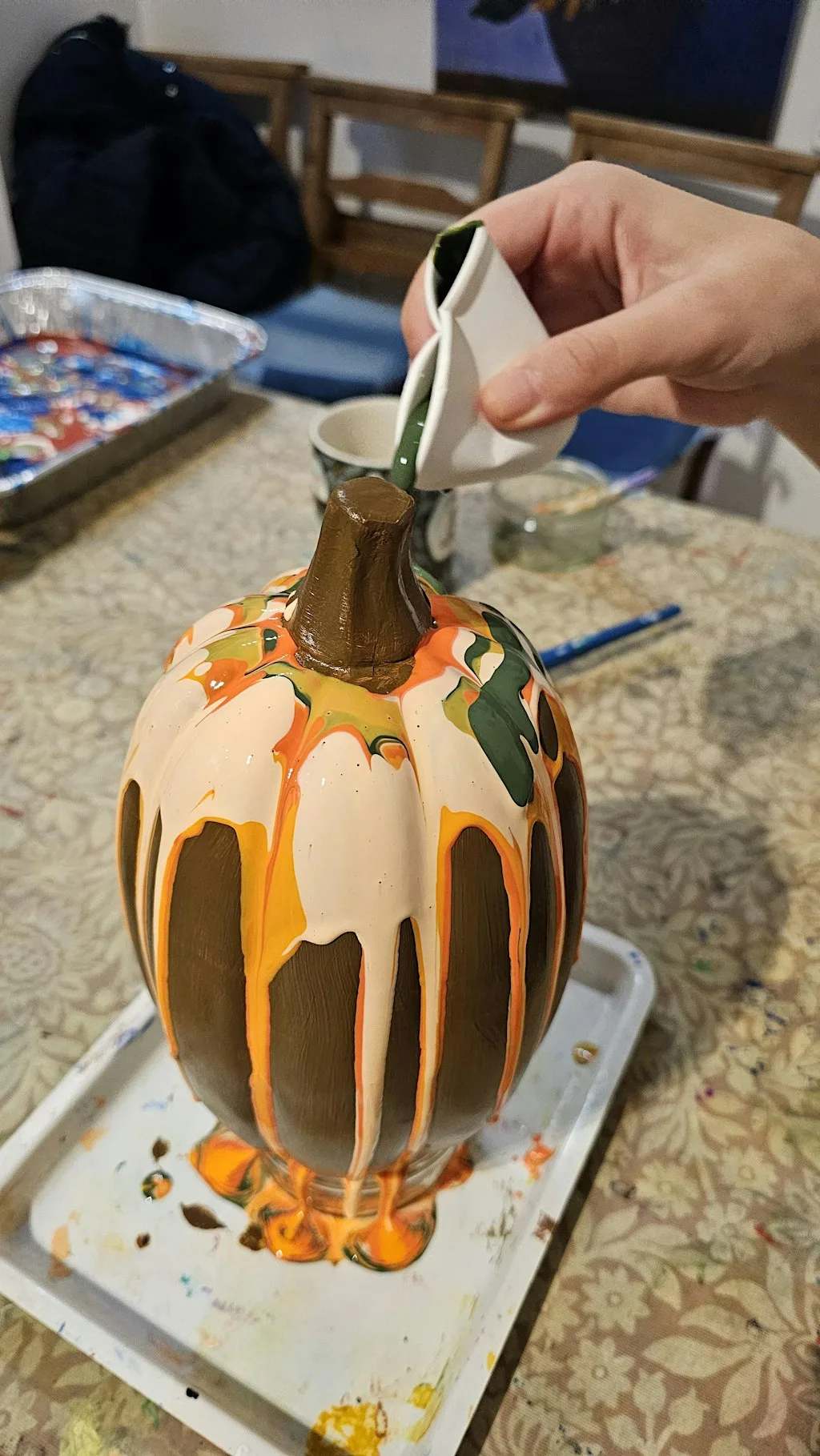 Adults Pumpkin Paint Pour Workshop at Shop Small Studios