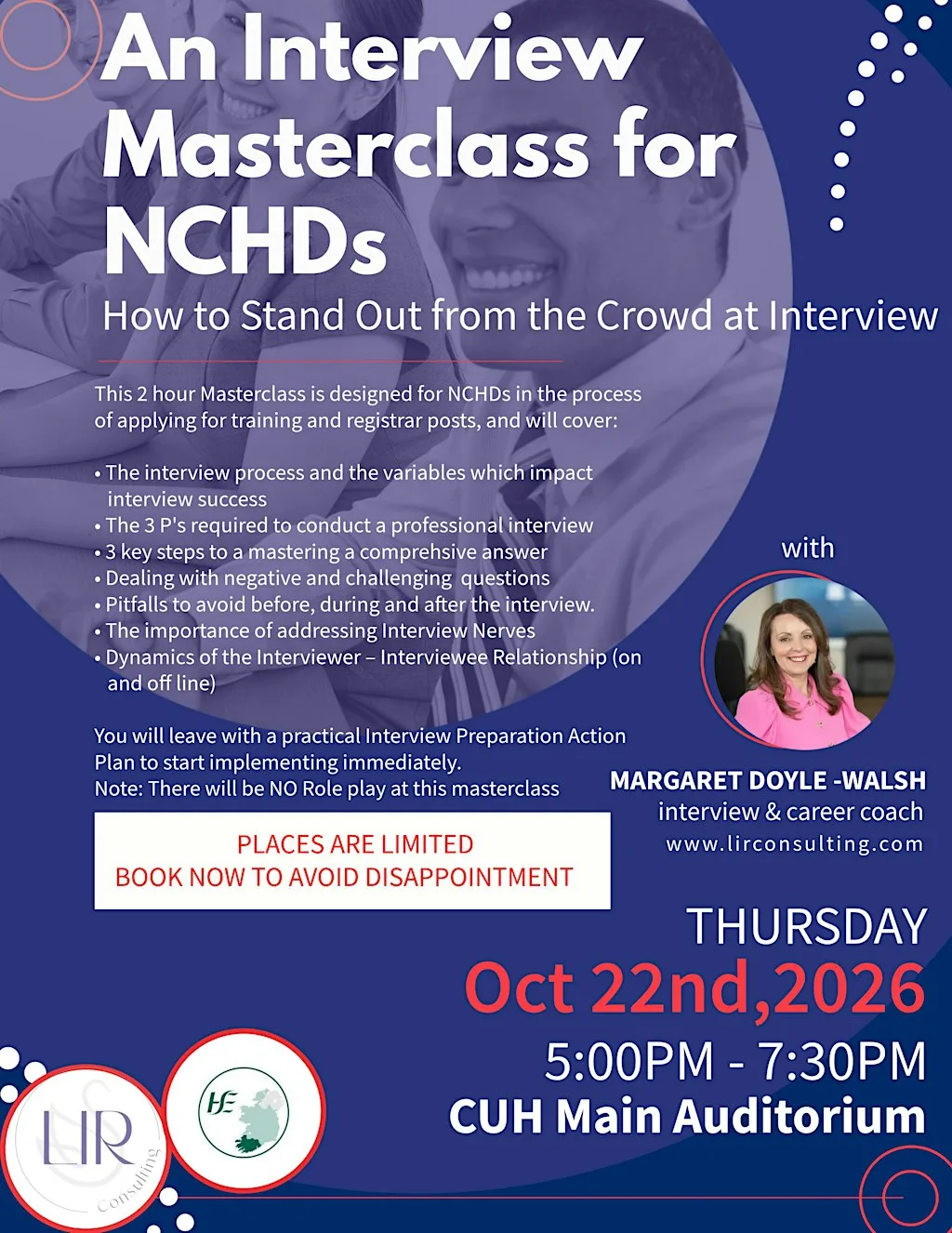 An Interview Masterclass for NCHDs at Main Auditorium, Cork University Hospital (CUH)