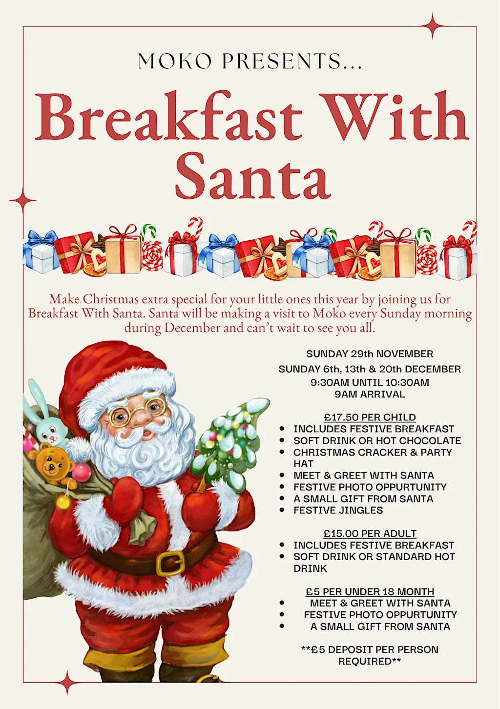 Breakfast With Santa at Moko - Hinckley