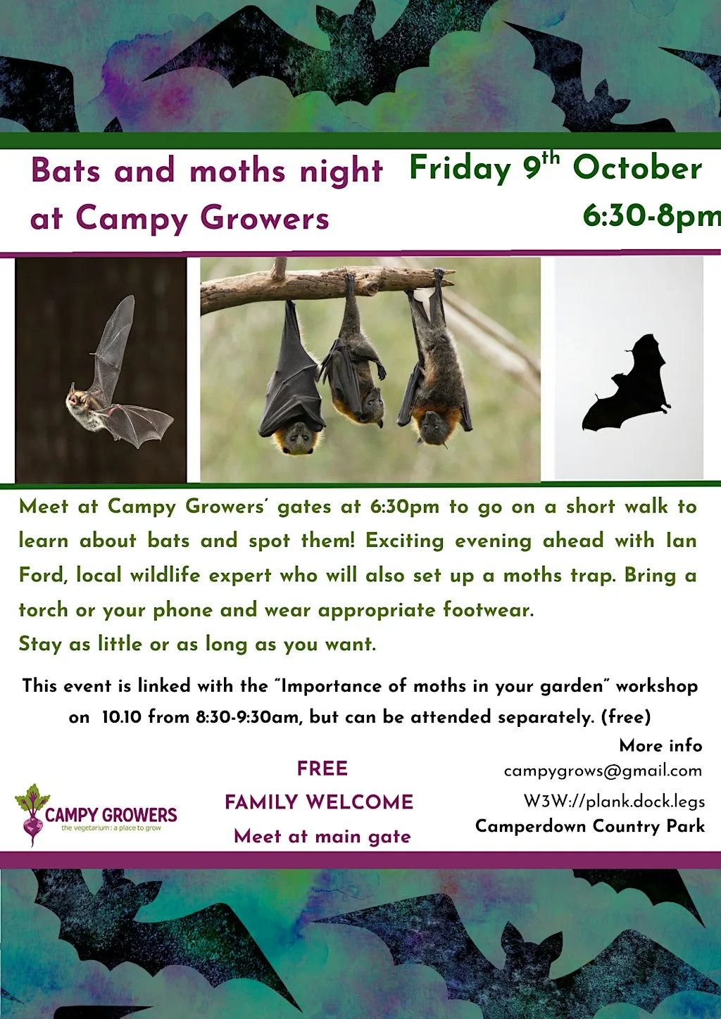 Bats and moths night at Campy Growers at Campy Growers