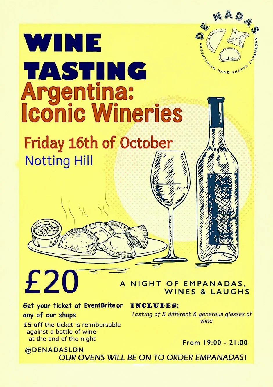 WINE TASTING: Iconic Wineries of Argentina at De Nadas Empanadas - Bethnal Green