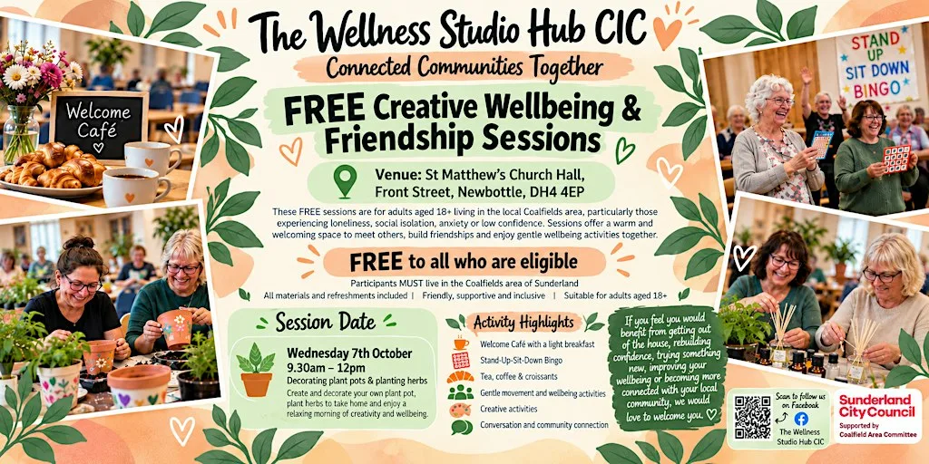 Decorating plant pots & planting herbs at St Matthew's Church Hall
