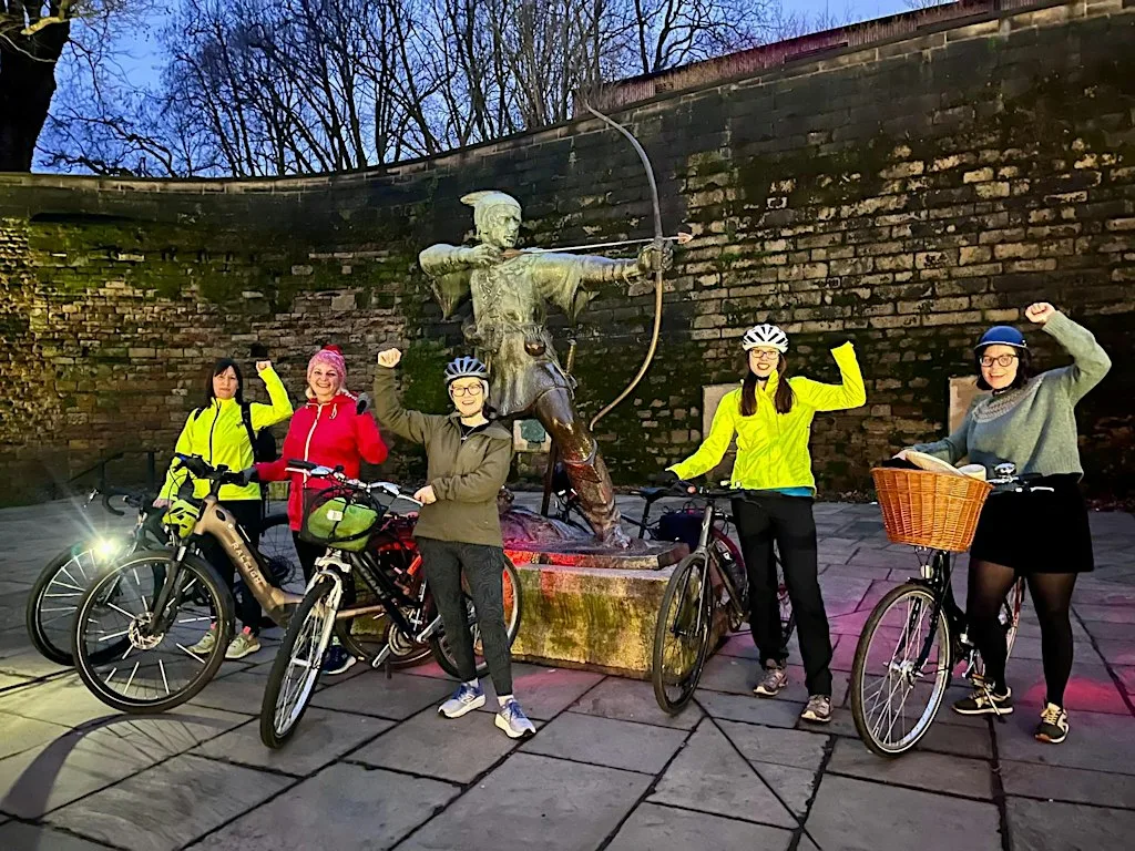 Wednesday evening ride around Nottingham's Hot Spots! at Robin Hood Statue